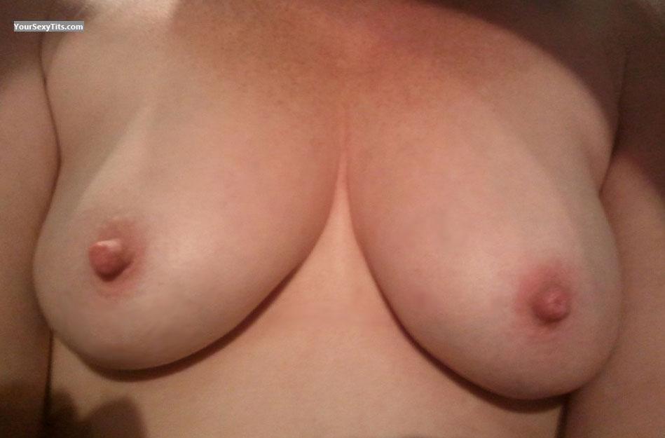 Tit Flash: My Medium Tits (Selfie) - Firsttimer from United Kingdom